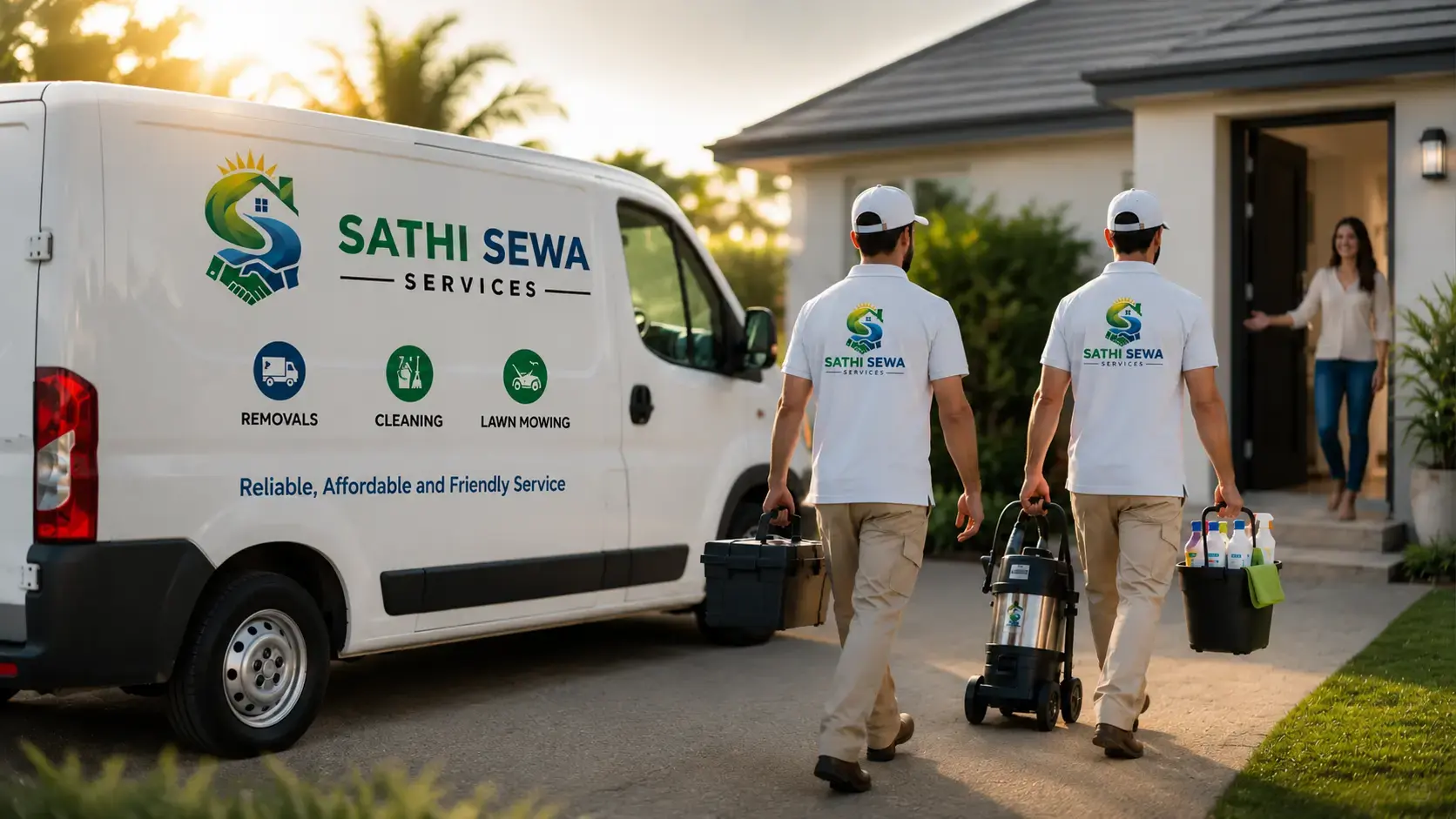 Sathi Sewa Services cleaning team at work